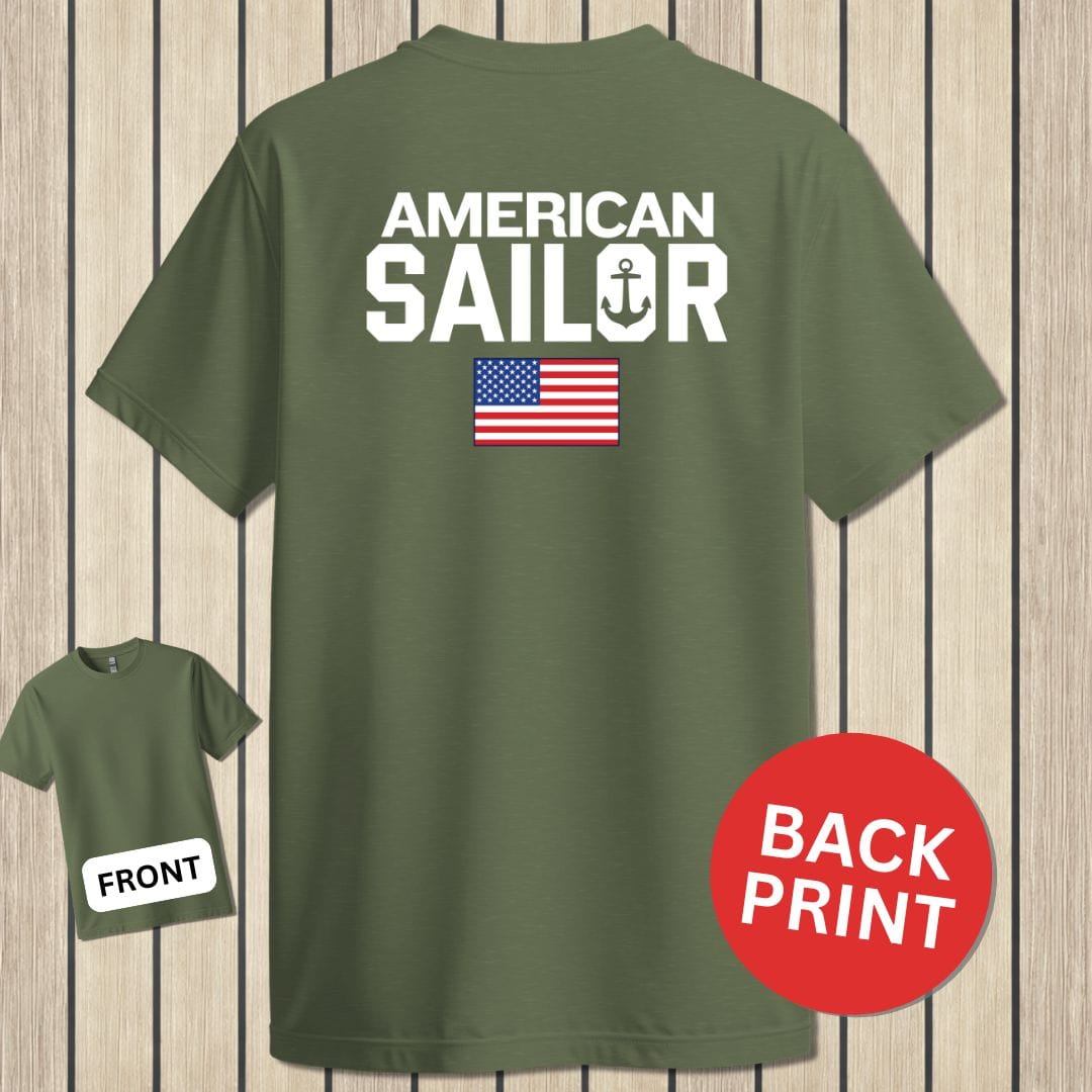 NavyHumor Classic Tee Military Green / S American Sailor