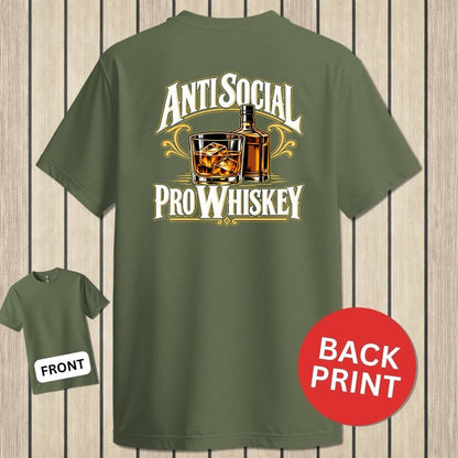 NavyHumor Classic Tee Military Green / S Anti Social, Pro Whiskey