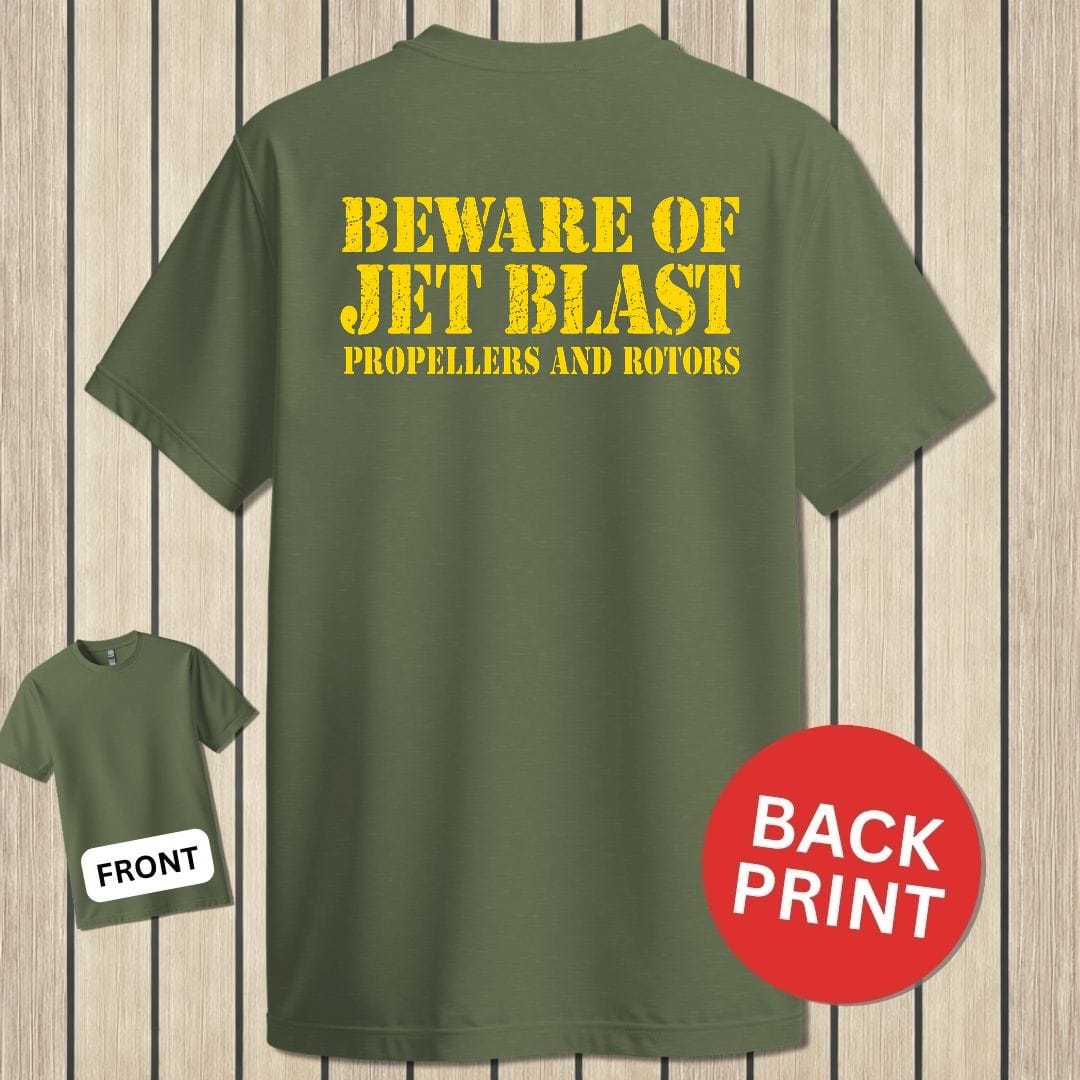 NavyHumor Classic Tee Military Green / S Beware of Jet Blast