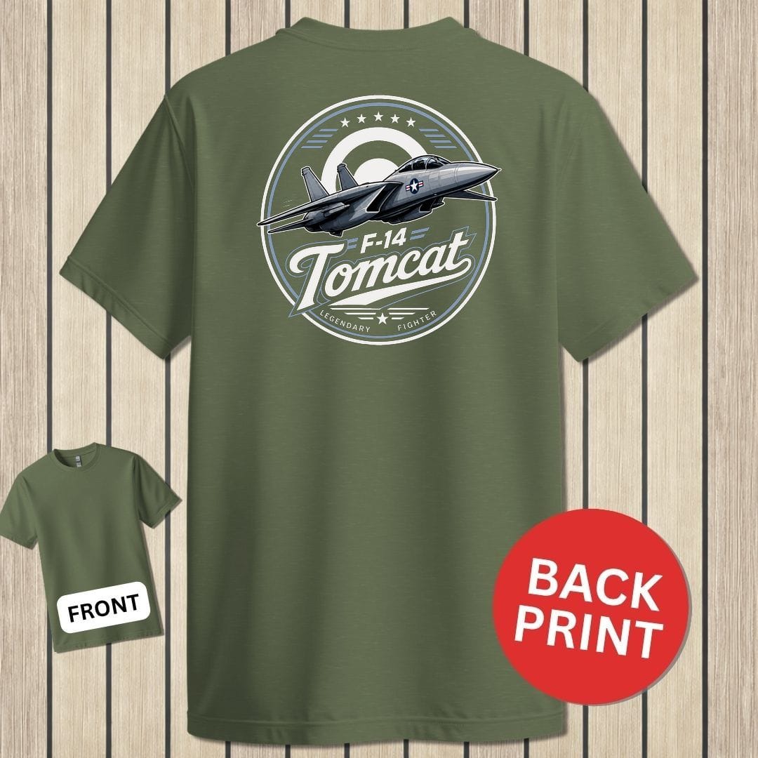 NavyHumor Classic Tee Military Green / S F-14 Tomcat - Legendary Fighter