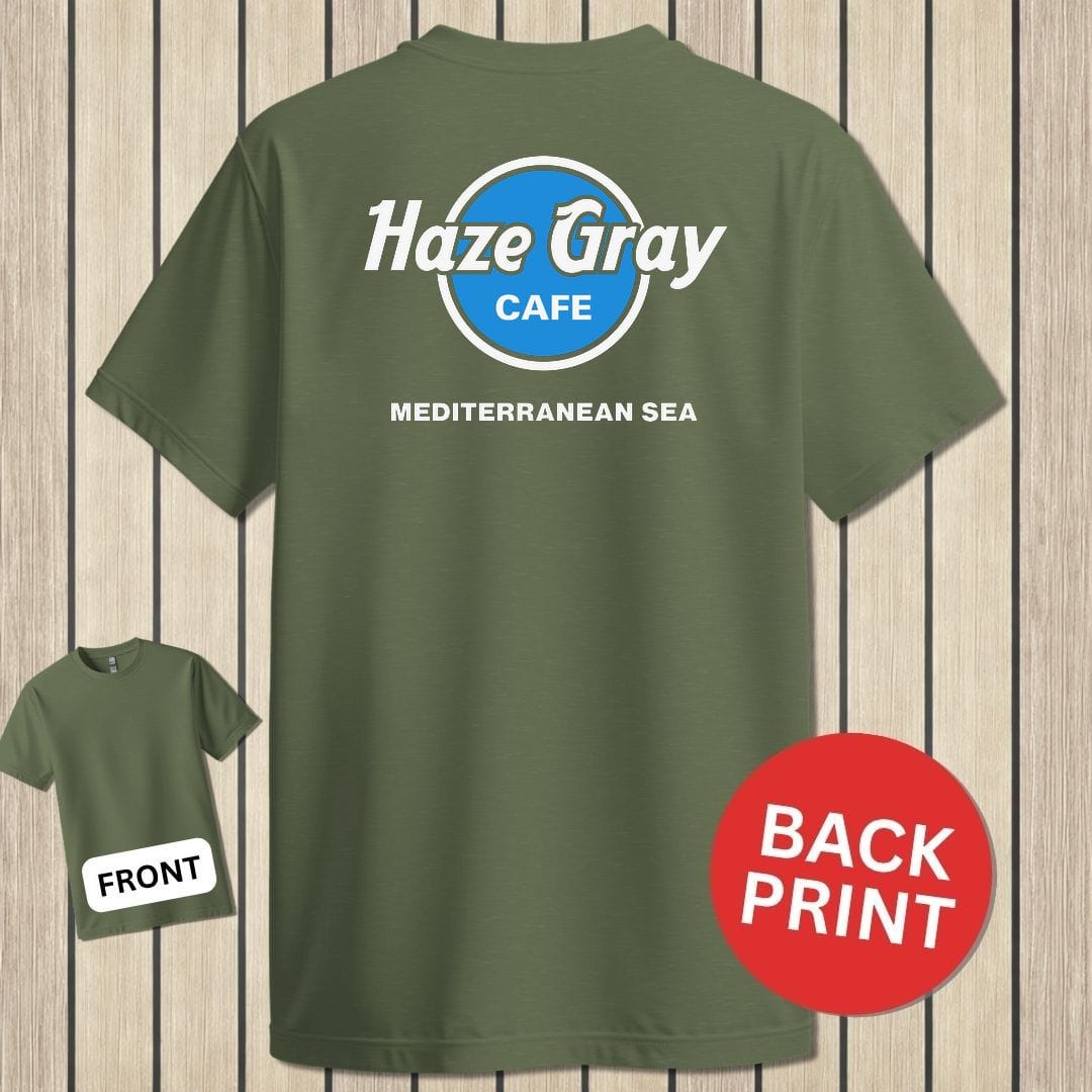 NavyHumor Classic Tee Military Green / S Haze Gray Cafe - Mediterranean Sea