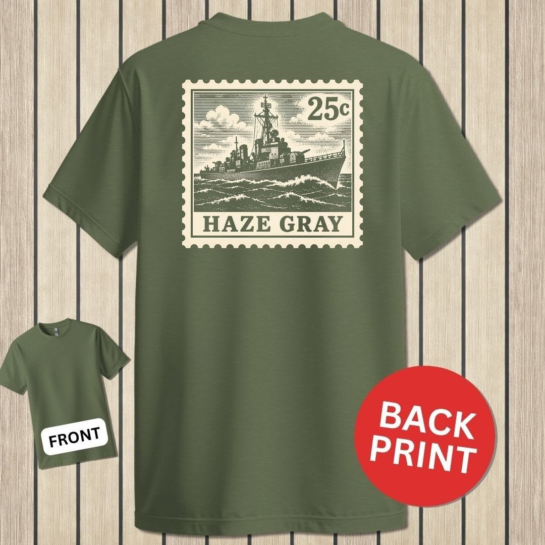 NavyHumor Classic Tee Military Green / S Haze Gray Stamp