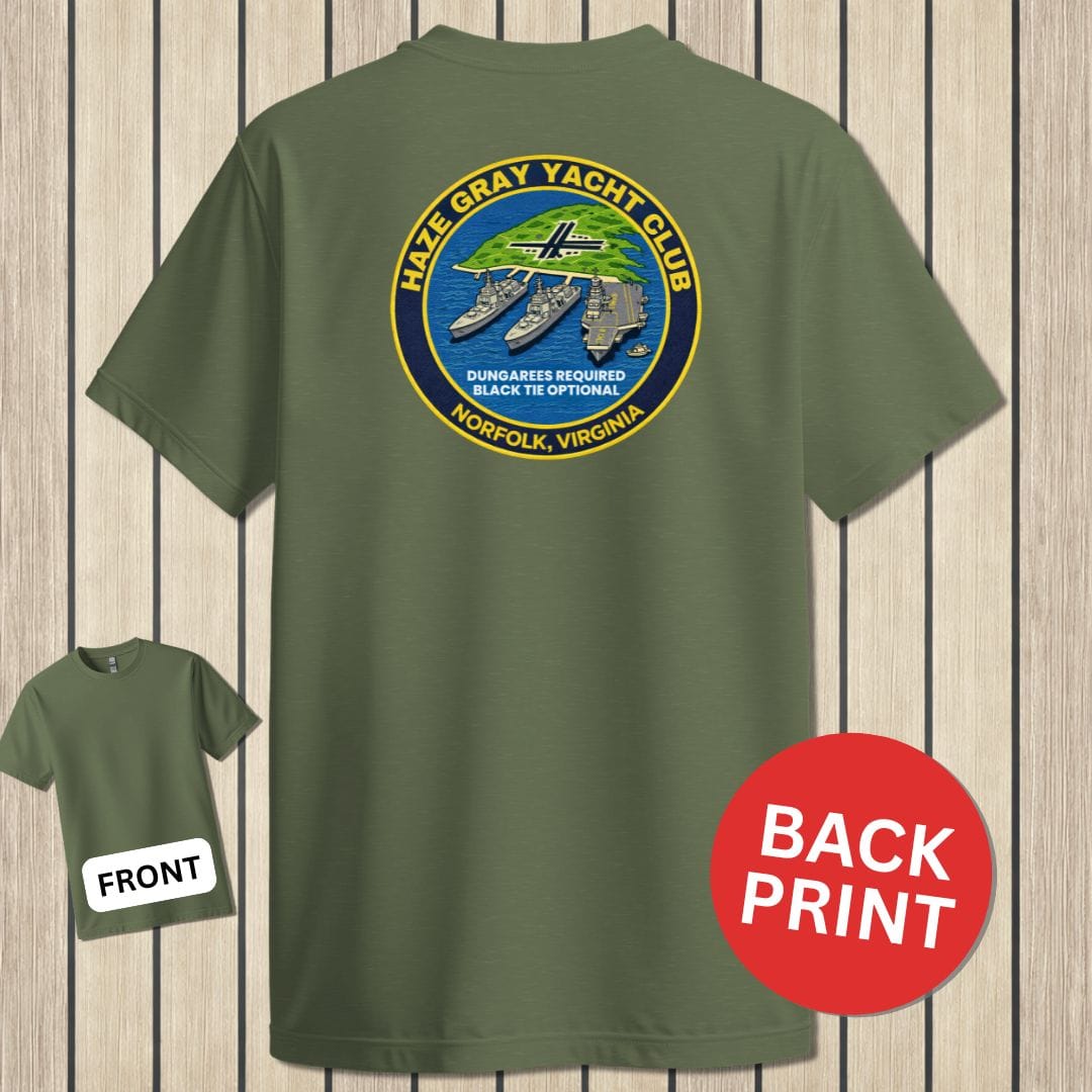 NavyHumor Classic Tee Military Green / S Haze Gray Yacht Club - Norfolk