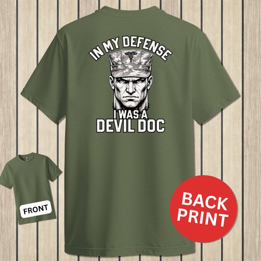 NavyHumor Classic Tee Military Green / S I Was A Devil Doc