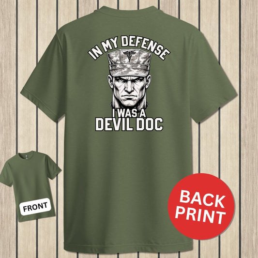 NavyHumor Classic Tee Military Green / S I Was A Devil Doc