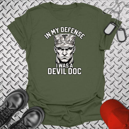 NavyHumor Classic Tee Military Green / S I Was A Devil Doc