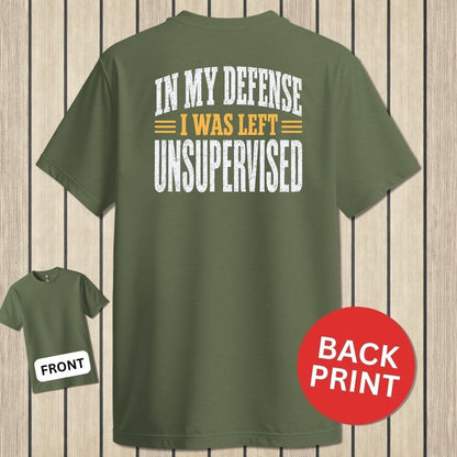 NavyHumor Classic Tee Military Green / S I Was Left Unsupervised