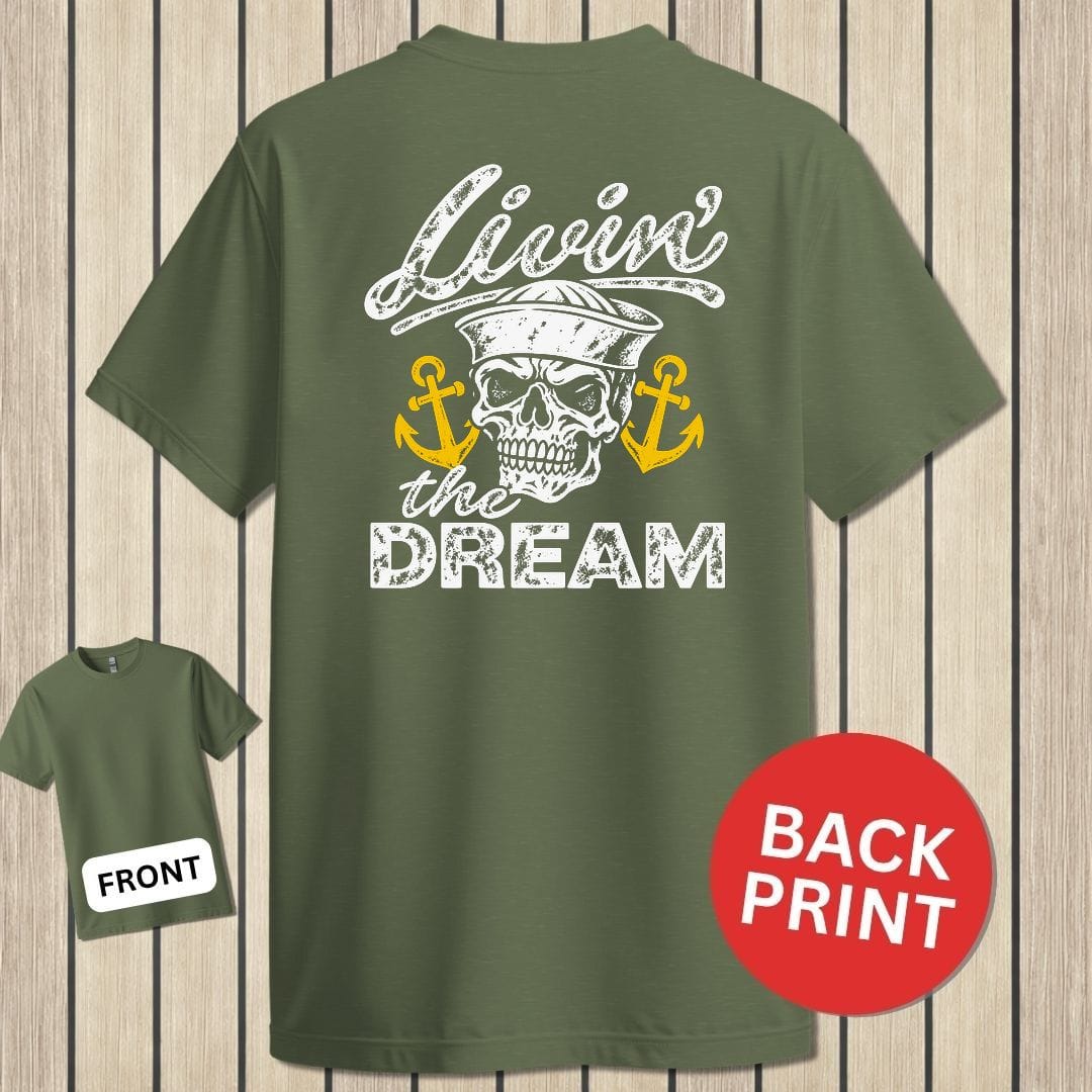 NavyHumor Classic Tee Military Green / S Livin' The Dream
