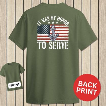 NavyHumor Classic Tee Military Green / S My Honor To Serve