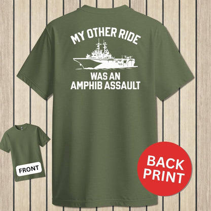 NavyHumor Classic Tee Military Green / S My Other Ride - Amphib Assault