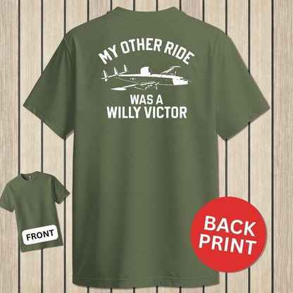 NavyHumor Classic Tee Military Green / S My Other Ride Was A Willy Victor