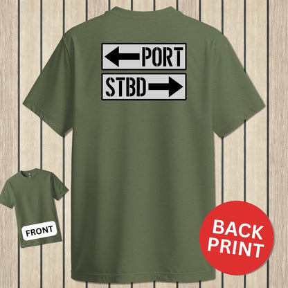 NavyHumor Classic Tee Military Green / S PORT STBD Sign