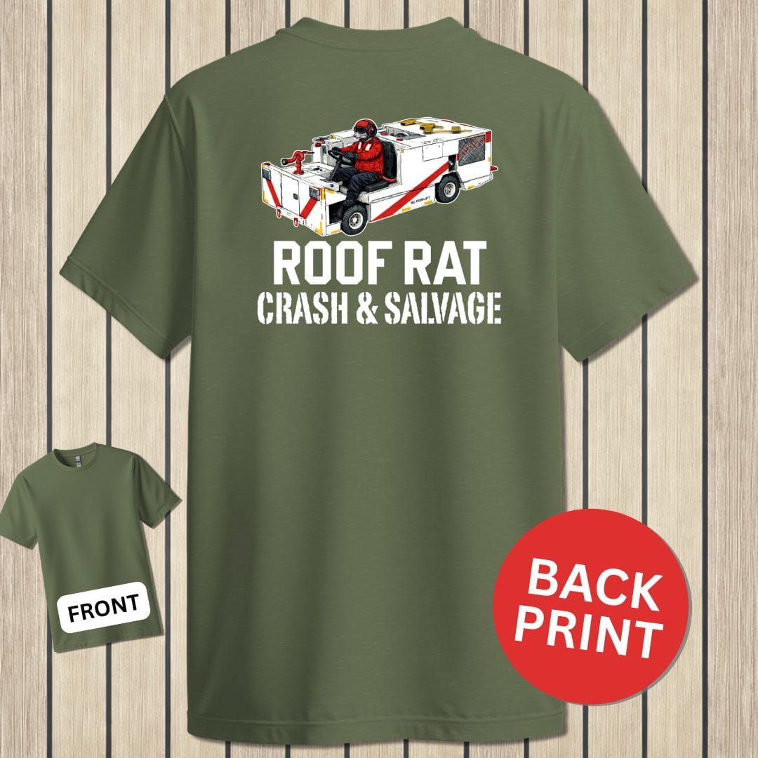 NavyHumor Classic Tee Military Green / S Red Roof Rat - P25 Fire Truck