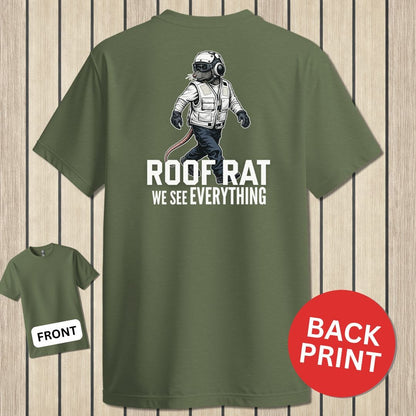 NavyHumor Classic Tee Military Green / S Roof Rat - White