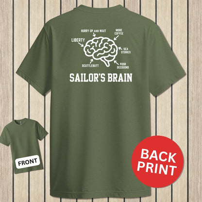 NavyHumor Classic Tee Military Green / S Sailor's Brain