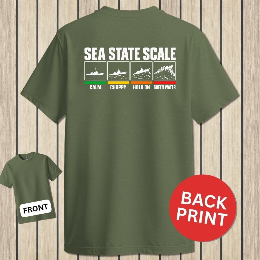 NavyHumor Classic Tee Military Green / S Sea State Scale
