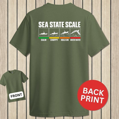 NavyHumor Classic Tee Military Green / S Sea State Scale