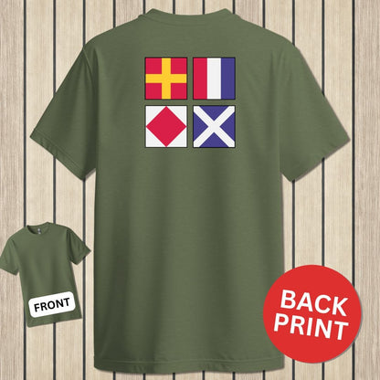 NavyHumor Classic Tee Military Green / S Signal Flag RTFM