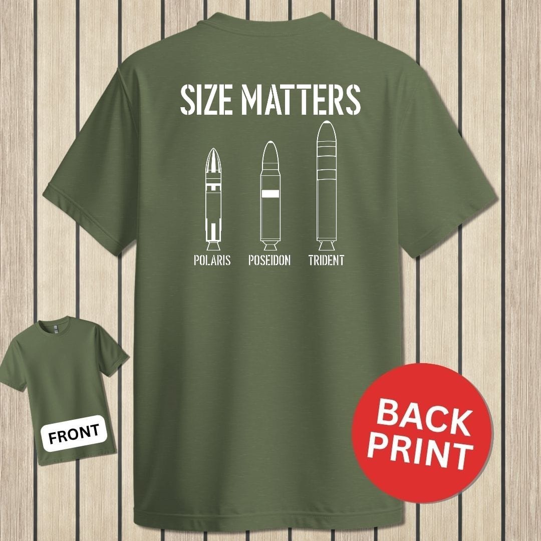 NavyHumor Classic Tee Military Green / S Size Matters - Submarine