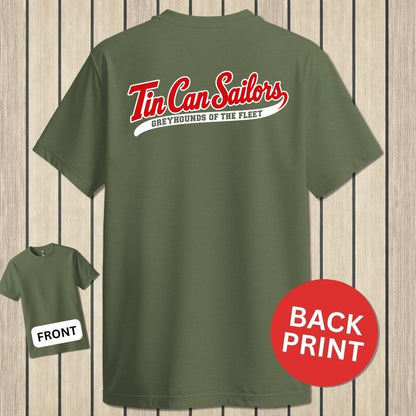 NavyHumor Classic Tee Military Green / S Tin Can Sailors - Greyhounds of the Fleet