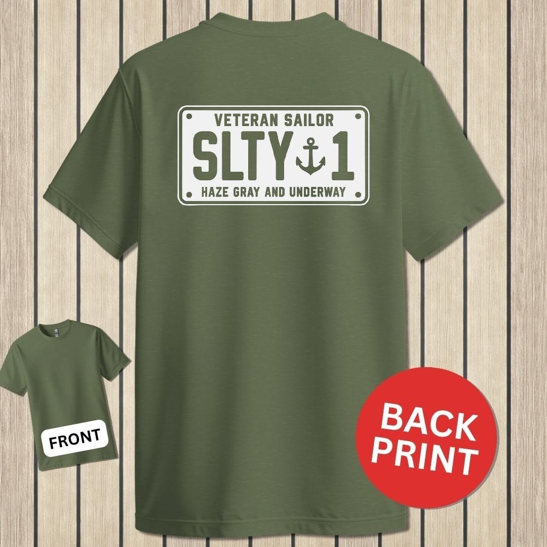 NavyHumor Classic Tee Military Green / S Veteran Sailor License Plate