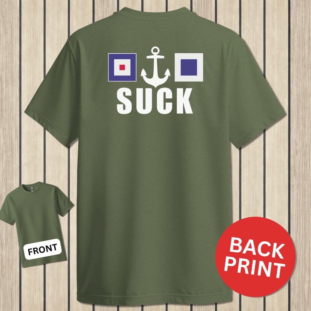 NavyHumor Classic Tee Military Green / S W(anchor)S Suck