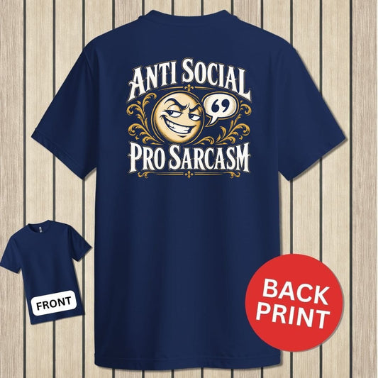 NavyHumor Classic Tee Navy / S Anti Social, Pro Sarcasm