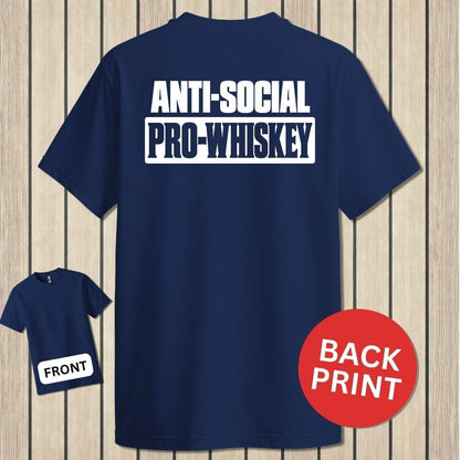 NavyHumor Classic Tee Navy / S Anti-Social, Pro-Whiskey
