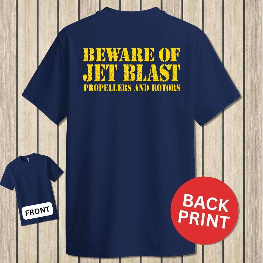 NavyHumor Classic Tee Navy / S Beware of Jet Blast