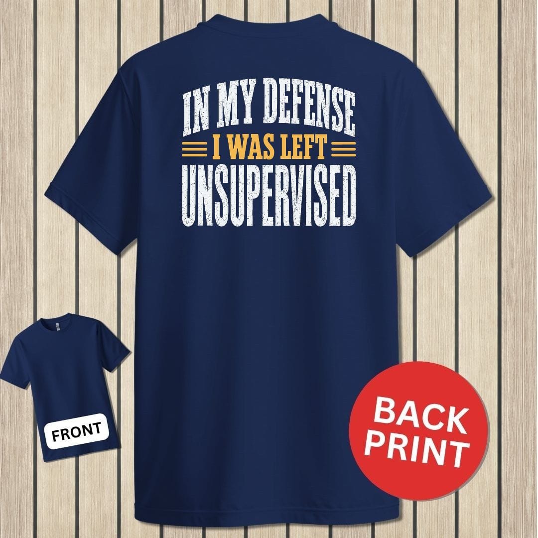 NavyHumor Classic Tee Navy / S I Was Left Unsupervised