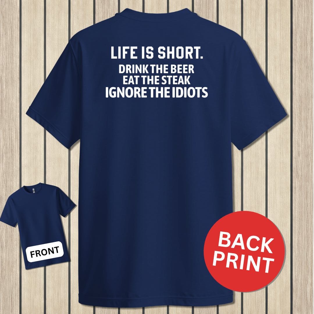 NavyHumor Classic Tee Navy / S Life Is Short
