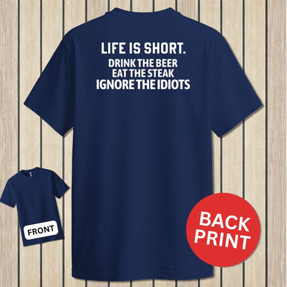 NavyHumor Classic Tee Navy / S Life Is Short