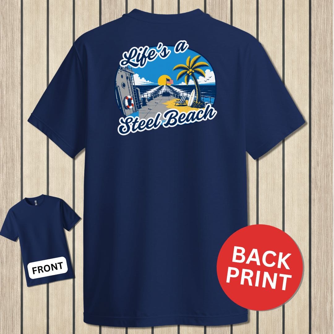 NavyHumor Classic Tee Navy / S Life's A Steel Beach