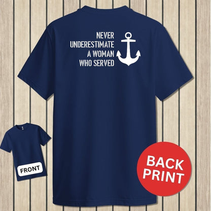 NavyHumor Classic Tee Navy / S Never Underestimate A Woman