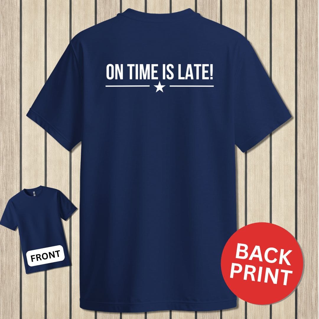 NavyHumor Classic Tee Navy / S On Time Is Late