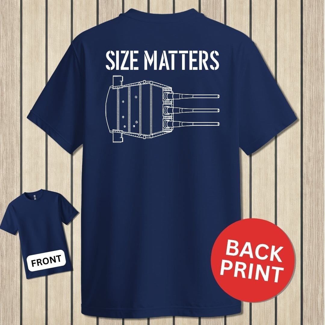 NavyHumor Classic Tee Navy / S Size Matters - Battleship