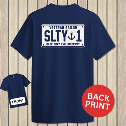 NavyHumor Classic Tee Navy / S Veteran Sailor License Plate