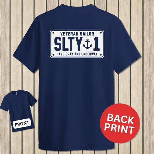 NavyHumor Classic Tee Navy / S Veteran Sailor License Plate