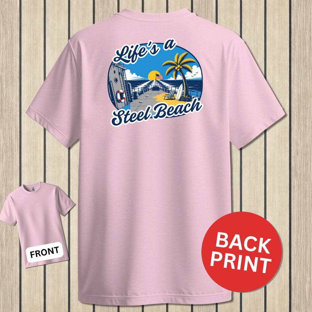 NavyHumor Classic Tee Pink / S Life's A Steel Beach