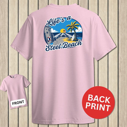 NavyHumor Classic Tee Pink / S Life's A Steel Beach