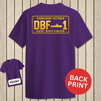NavyHumor Classic Tee Purple / S Submarine Veteran - DBF License Plate