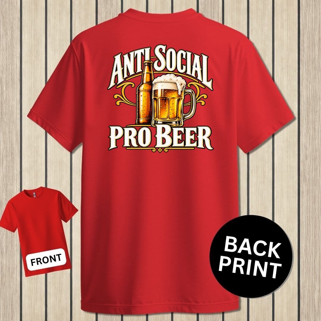 NavyHumor Classic Tee Red / S Anti Social, Pro Beer