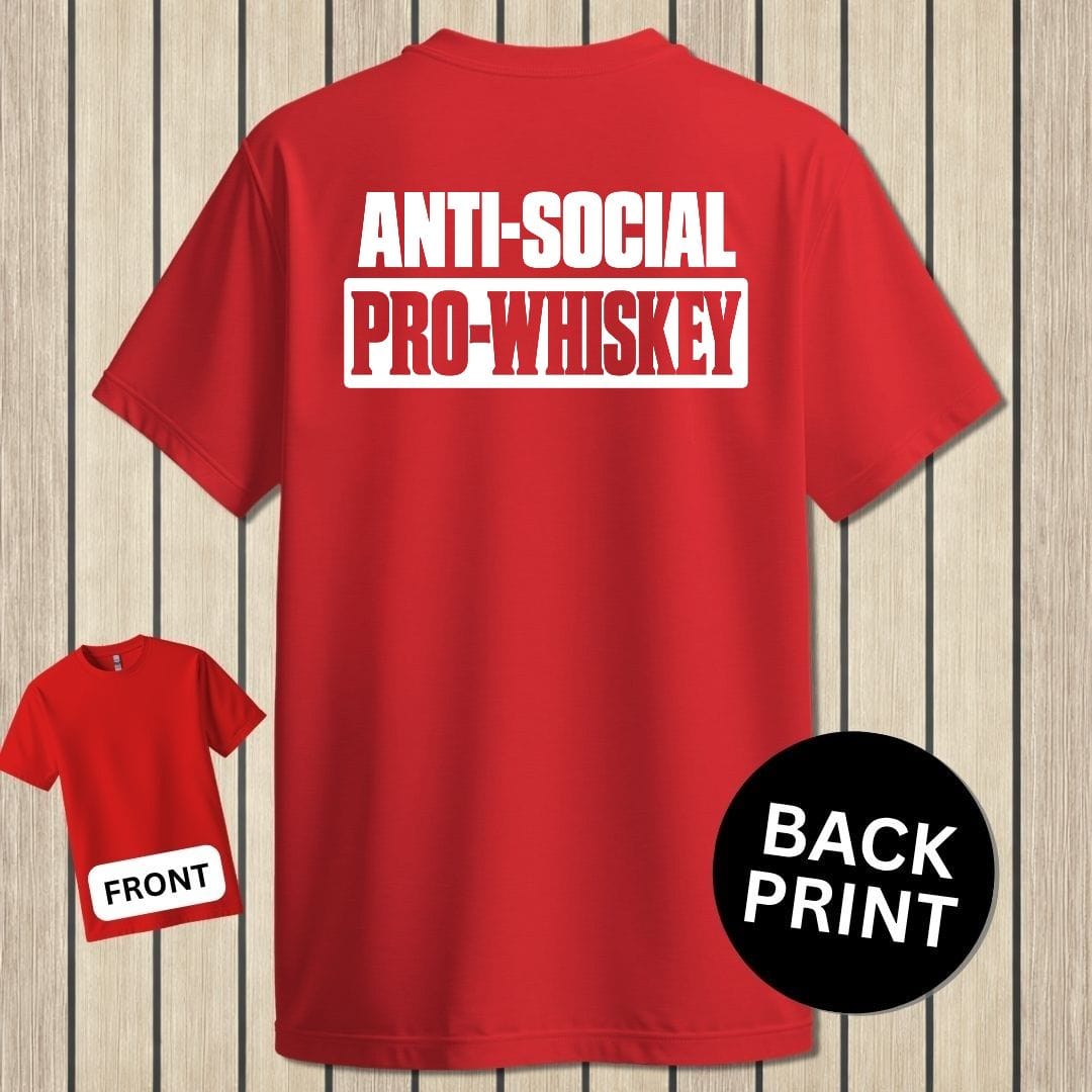 NavyHumor Classic Tee Red / S Anti-Social, Pro-Whiskey