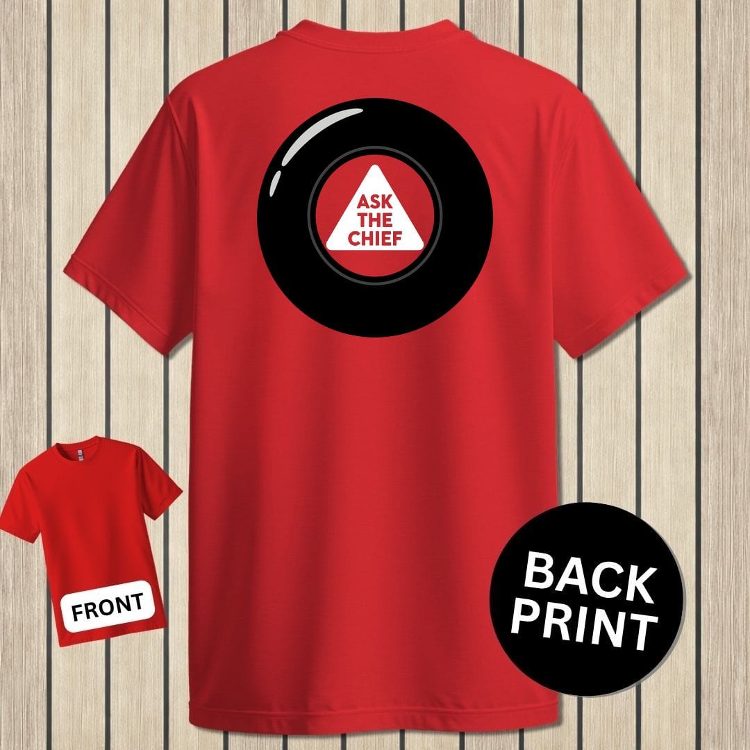NavyHumor Classic Tee Red / S Ask The Chief Eight Ball