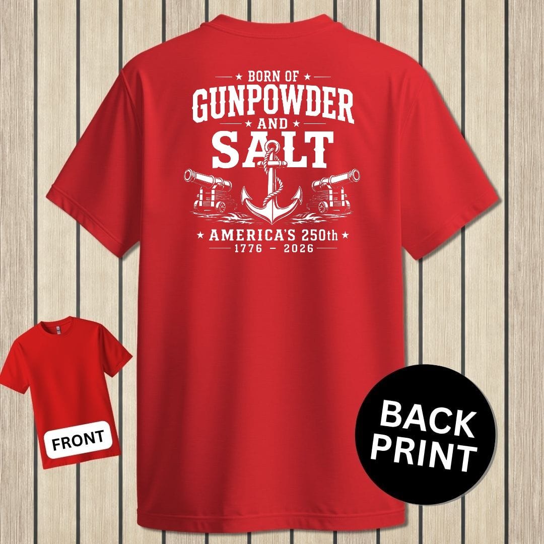 NavyHumor Classic Tee Red / S Born of Gunpowder & Salt - America's 250th