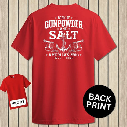 NavyHumor Classic Tee Red / S Born of Gunpowder & Salt - America's 250th