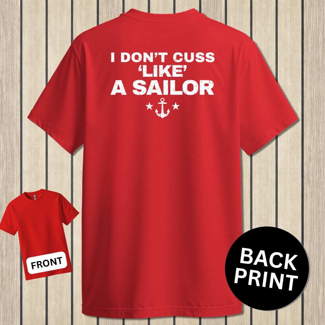 NavyHumor Classic Tee Red / S Cuss Like A Sailor