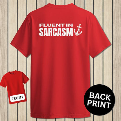NavyHumor Classic Tee Red / S Fluent In Sarcasm