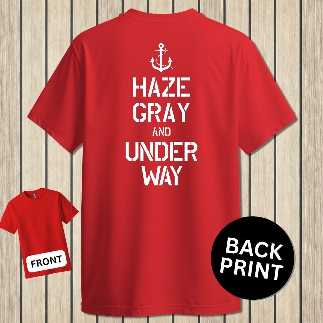 NavyHumor Classic Tee Red / S Haze Gray and Under Way