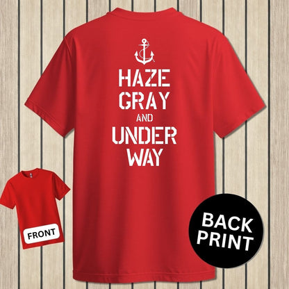 NavyHumor Classic Tee Red / S Haze Gray and Under Way